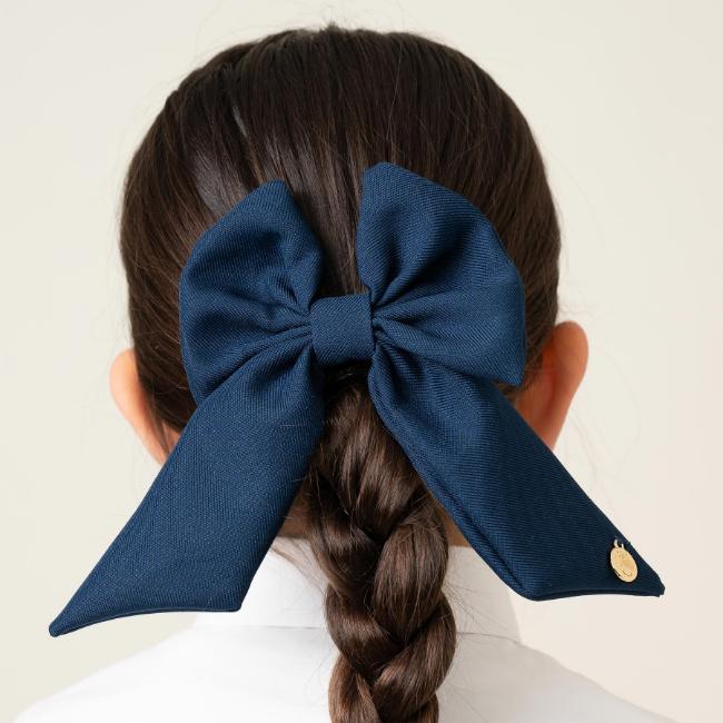 Picture of PRE ORDER Caramelo Kids Girls School Hair Clip Bow - Navy