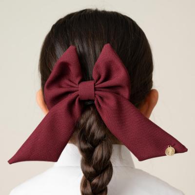 Picture of PRE ORDER Caramelo Kids Girls School Hair Clip Bow - Maroon Burgundy