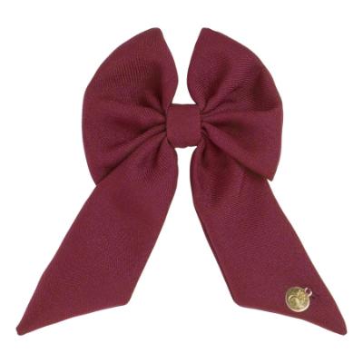 Picture of PRE ORDER Caramelo Kids Girls School Hair Clip Bow - Maroon Burgundy
