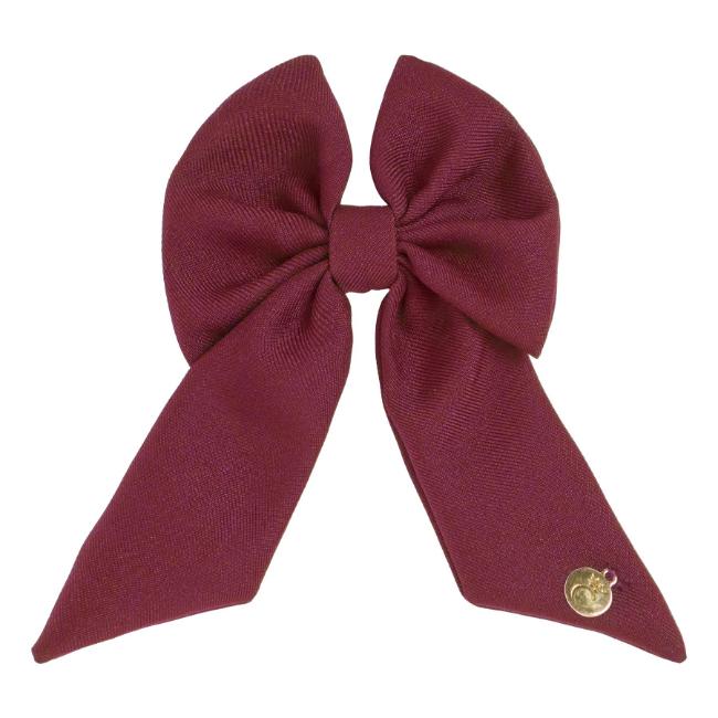 Picture of PRE ORDER Caramelo Kids Girls School Hair Clip Bow - Maroon Burgundy