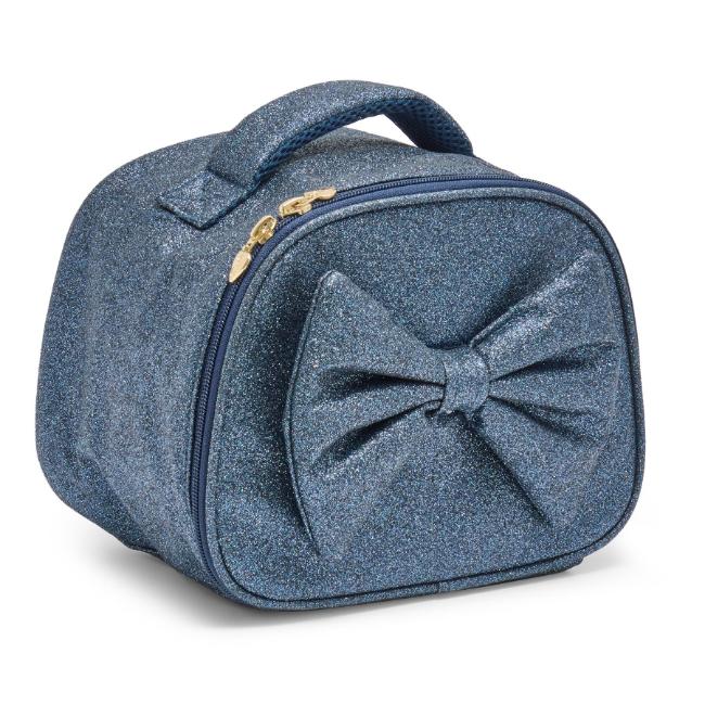 Picture of PRE ORDER Caramelo Kids Glitter Lunch Box With Padded Bow - Navy Glitter