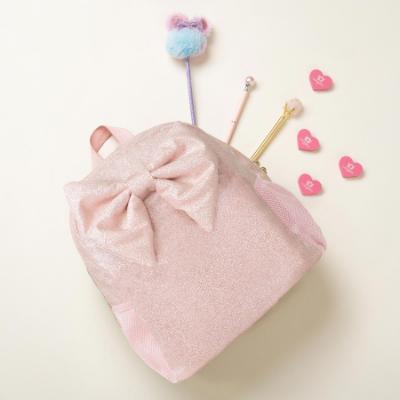 Picture of PRE ORDER Caramelo Kids Glitter School Bag With Bow - Pink Glitter