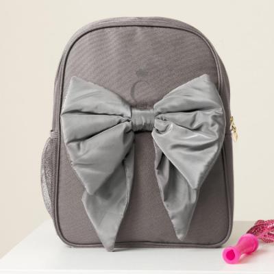 Picture of PRE ORDER Caramelo Kids School Bag With Contrasting Bow - Grey