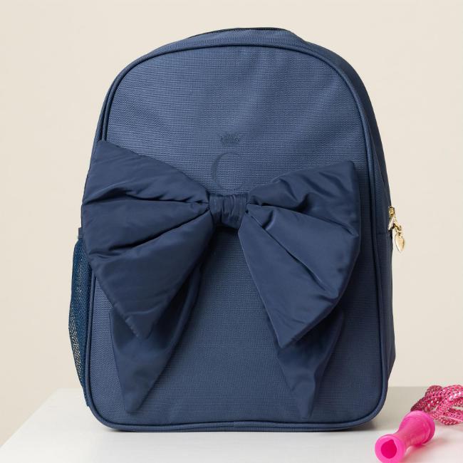 Picture of PRE ORDER Caramelo Kids School Bag With Contrasting Bow - Navy