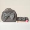 Picture of PRE ORDER Caramelo Kids Pencil Case With Contrasting Padded Bow - Grey