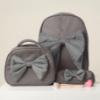 Picture of PRE ORDER Caramelo Kids Pencil Case With Contrasting Padded Bow - Grey