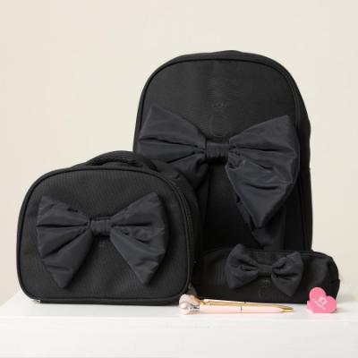 Picture of PRE ORDER Caramelo Kids Pencil Case With Contrasting Padded Bow - Black