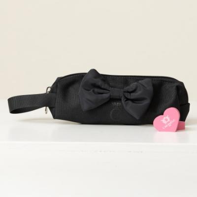 Picture of PRE ORDER Caramelo Kids Pencil Case With Contrasting Padded Bow - Black