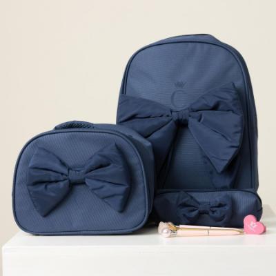 Picture of PRE ORDER Caramelo Kids Pencil Case With Contrasting Padded Bow - Navy