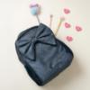 Picture of PRE ORDER Caramelo Kids Glitter School Bag With Bow - Navy Glitter