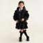 Picture of Caramelo Kids Girls Hooded Short Coat With Frill - Black