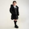 Picture of PRE ORDER Caramelo Kids Girls Hooded Short Coat With Frill - Black