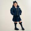 Picture of PRE ORDER Caramelo Kids Girls Hooded Short Coat With Frill - Navy