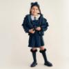 Picture of PRE ORDER Caramelo Kids Girls Hooded Short Coat With Frill - Navy