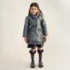 Picture of PRE ORDER Caramelo Kids Girls Hooded Rain Mac With Bows & Frill - Grey