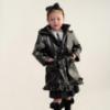 Picture of PRE ORDER Caramelo Kids Girls Hooded Rain Mac With Bows & Frill - Black