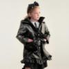 Picture of PRE ORDER Caramelo Kids Girls Hooded Rain Mac With Bows & Frill - Black