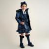 Picture of PRE ORDER Caramelo Kids Girls Hooded Rain Mac With Bows & Frill - Navy
