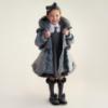 Picture of PRE ORDER Caramelo Kids Girls Fur Trim Hooded Peplum Coat - Grey