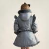 Picture of PRE ORDER Caramelo Kids Girls Fur Trim Hooded Peplum Coat - Grey