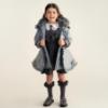 Picture of PRE ORDER Caramelo Kids Girls Fur Trim Hooded Peplum Coat - Grey