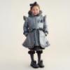 Picture of PRE ORDER Caramelo Kids Girls Fur Trim Hooded Peplum Coat - Grey