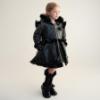 Picture of PRE ORDER Caramelo Kids Girls Fur Trim Hooded Peplum Coat - Black