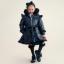 Picture of Caramelo Kids Girls Fur Trim Hooded Peplum Coat - Navy