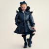 Picture of PRE ORDER Caramelo Kids Girls Fur Trim Hooded Peplum Coat - Navy