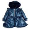 Picture of PRE ORDER Caramelo Kids Girls Fur Trim Hooded Peplum Coat - Navy