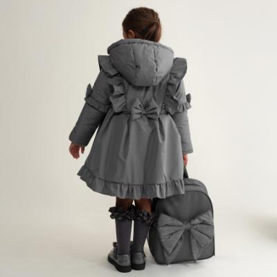 Picture of PRE ORDER Caramelo Kids Girls Frill Detail Skirted Coat - Grey