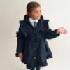 Picture of PRE ORDER Caramelo Kids Girls Frill Detail Skirted Coat - Navy
