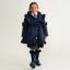 Picture of Caramelo Kids Girls Frill Detail Skirted Coat - Navy