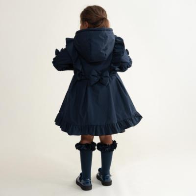 Picture of PRE ORDER Caramelo Kids Girls Frill Detail Skirted Coat - Navy