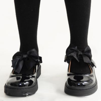 Picture of PRE ORDER Caramelo Kids Girls Satin Bow Mary Jane School Shoes - Black