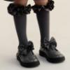 Picture of PRE ORDER Caramelo Kids Girls Satin Bow Mary Jane School Shoes - Grey