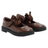 Picture of Caramelo Kids Girls Satin Bow Mary Jane School Shoes - Brown