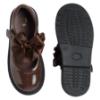 Picture of PRE ORDER Caramelo Kids Girls Satin Bow Mary Jane School Shoes - Brown