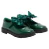 Picture of PRE ORDER Caramelo Kids Girls Satin Bow Mary Jane School Shoes - Bottle Green