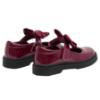 Picture of Caramelo Kids Girls Satin Bow Mary Jane School Shoes - Maroon Burgundy