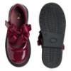 Picture of Caramelo Kids Girls Satin Bow Mary Jane School Shoes - Maroon Burgundy