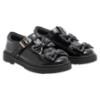 Picture of Caramelo Kids Girls Easy On Double Bow T Bar School Shoes - Black