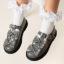 Picture of Caramelo Kids Girls Easy On Double Bow T Bar School Shoes - Grey