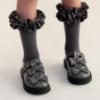 Picture of PRE ORDER Caramelo Kids Girls Easy On Double Bow T Bar School Shoes - Grey