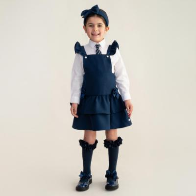 Picture of PRE ORDER Caramelo Kids Girls Ra-Ra Frill School Pinafore - Navy