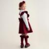 Picture of PRE ORDER Caramelo Kids Girls Frill School Pinafore With Bows - Maroon Burgundy