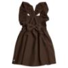 Picture of PRE ORDER Caramelo Kids Girls Frill School Pinafore With Bows - Brown