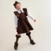 Picture of PRE ORDER Caramelo Kids Girls Frill School Pinafore With Bows - Brown