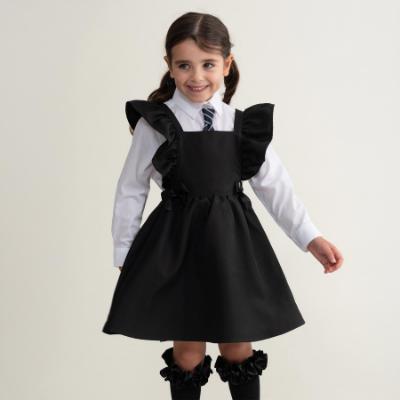 Picture of PRE ORDER Caramelo Kids Girls Frill School Pinafore With Bows - Black