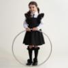 Picture of PRE ORDER Caramelo Kids Girls Frill School Pinafore With Bows - Black